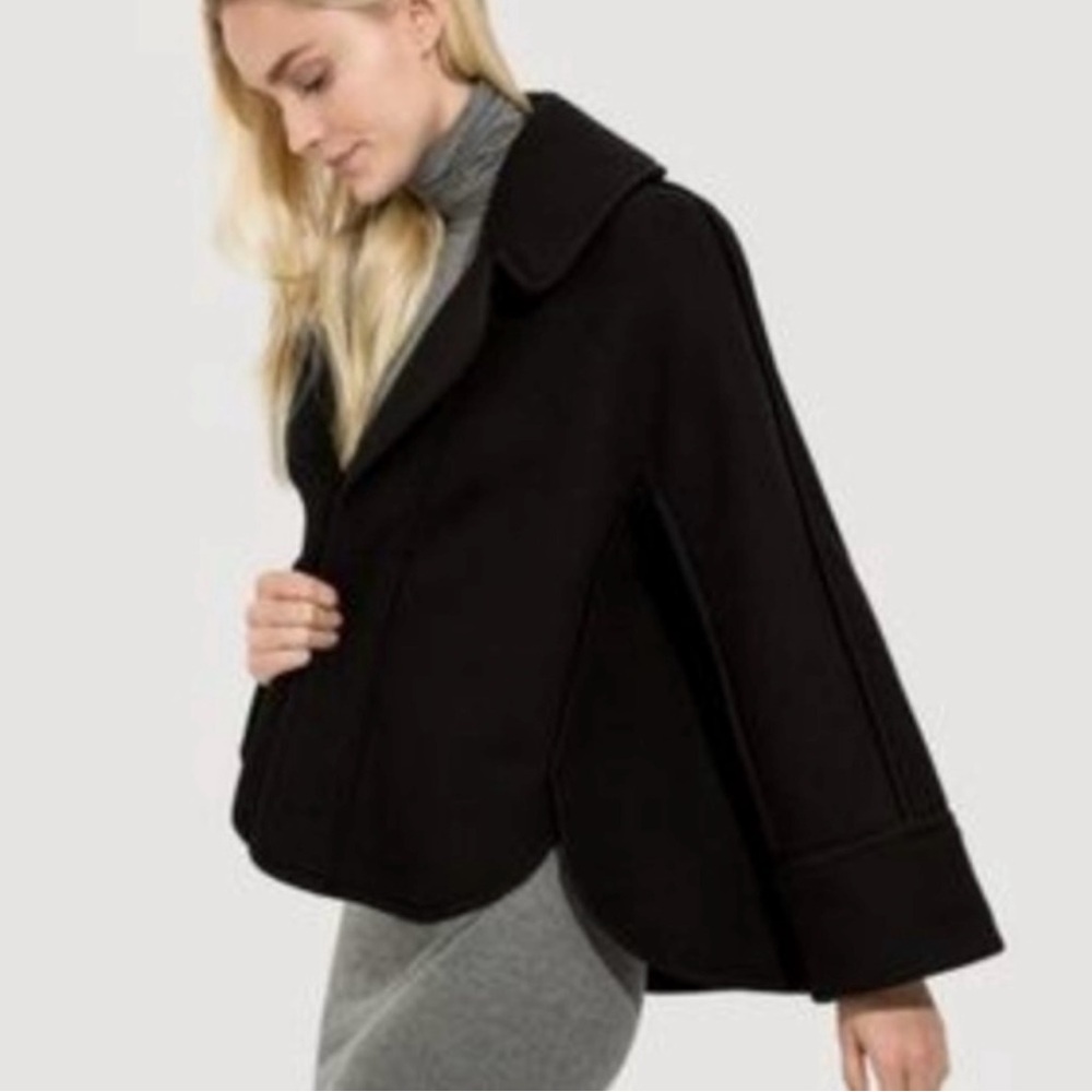 Kit and Ace Black Short Cape Coat